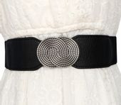 Damski Pasek Elastyczny Szeroki Guma Czarny Gorset