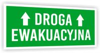 Tabliczka ewakuacyjna z nadrukiem 20x10 cm Droga ewakuacyjna strzałki