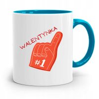 Kubek Błękitny Na Walentynki Numer Jeden Prezent Z Nadrukiem Ze Zdjęciem