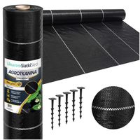 AGROTKANINA 135G 1,6x50m PREMIUM UV3% Agrowłóknina czarna gruba mata +kołki
