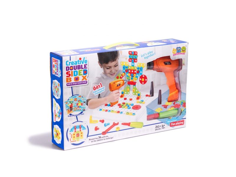Puzzle Klocki w walizce 6w1 + wkrętarka 261 el. zdjęcie 13