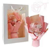 bukiet zapachowych kwiatów mydlanych w torebce na prezent, kula, świecące