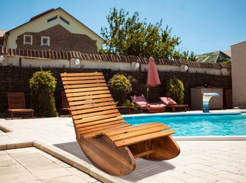 LEŻAK BUJANY OGRODOWY DREWNIANY BUJANY LEŻANKA OGRODOWA do STREFY SPA FOTEL na Arena.pl