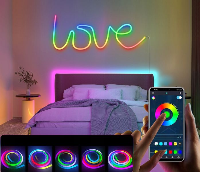 TAŚMA LED 5M NEON 5050 RGBIC BLUETOOTH APLIKACJA zdjęcie 5