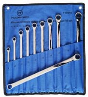 Klucze oczkowe długie z grzechotką 8-19 mm 10 el. satynowe CR-V