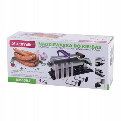 NADZIEWARKA DO KIEŁBAS 3 kg MASZYNKA Lewarek do KIEŁBASY SZPRYCA KAMILLE na Arena.pl