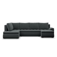 Duży narożnik U, lewostronny, BOSCO, velvet, 300cm, szary | TYLETEGOTU