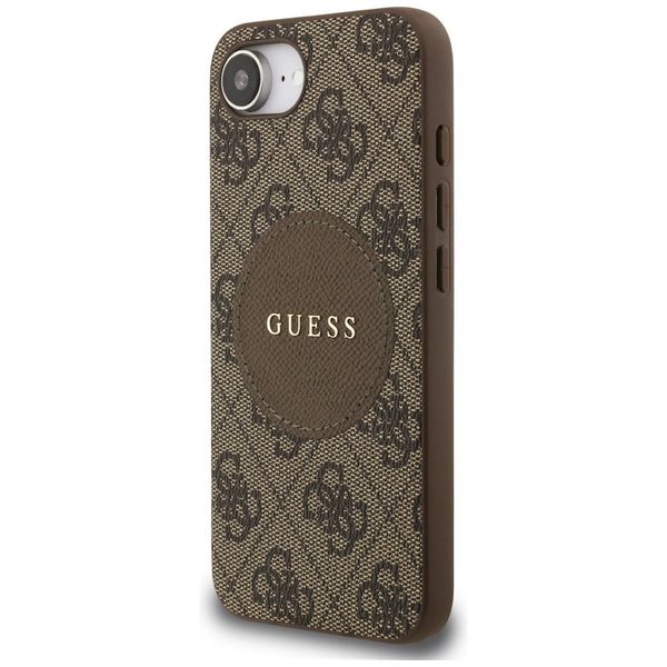 Etui Guess 4G Circle Classic Logo MagSafe do iPhone 16e brązowy zdjęcie 2