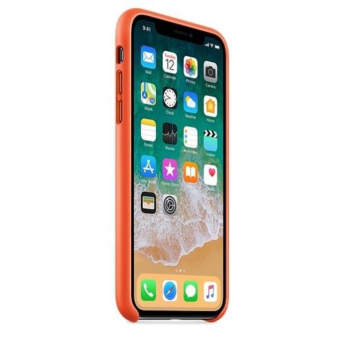 Apple iPhone X Leather Case - Bright Orange na Arena.pl