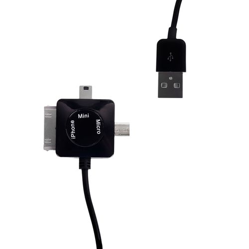 Kabel Whitenergy micro USB/ mini USB/ iPhone4 - USB 100cm Czarny na Arena.pl