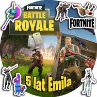 OPŁATEK NA TORT 30CM - FORTNITE GRY DEKORACJA + IMIĘ + GRATIS! 24CM 26CM