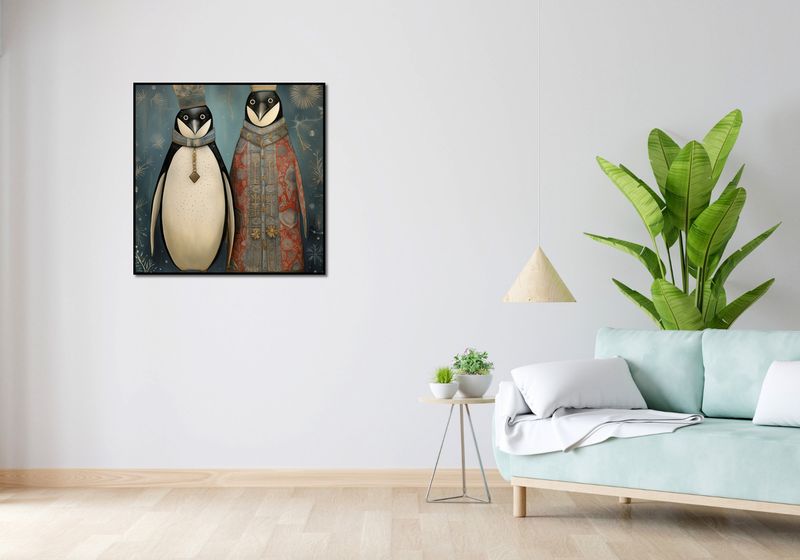 Plakat 80x80cm Królewskie Pingwiny zdjęcie 4