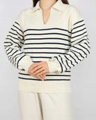 & Other Stories - Biało-granatowy Sweter w paski XS