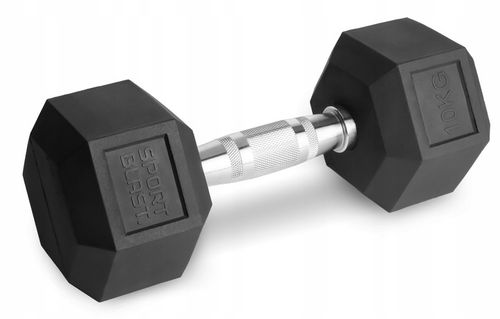 Hantle stałe 2x10kg żeliwne gumowane ZESTAW 20kg HEX do treningu SOLIDNE na Arena.pl