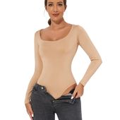 Body damskie wyszczuplające modelujące sylwetkę na guziki z długim