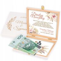 PREZENT NA ŚLUB PUDEŁKO NA PIENIĄDZE KARTKA NA ŚLUB KASETKA NA PIENIĄDZE