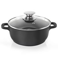 Garnek Granitowy ze Szklaną Pokrywką GRANDE 24 cm 4 L