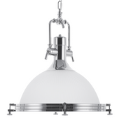 Lampa wisząca szklana biało-srebrna EBRON