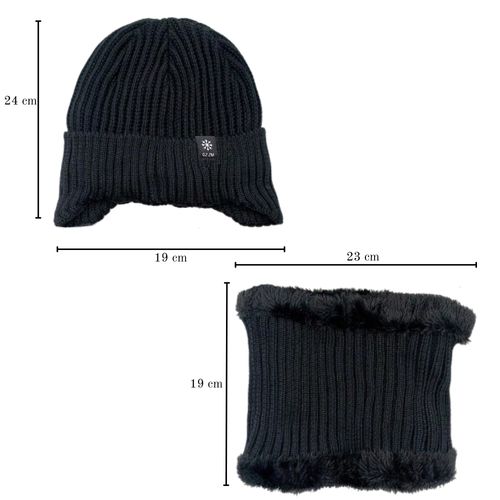 CZAPKA I KOMIN ZESTAW MĘSKA ZIMOWA DWUWARSTWOWA na Arena.pl