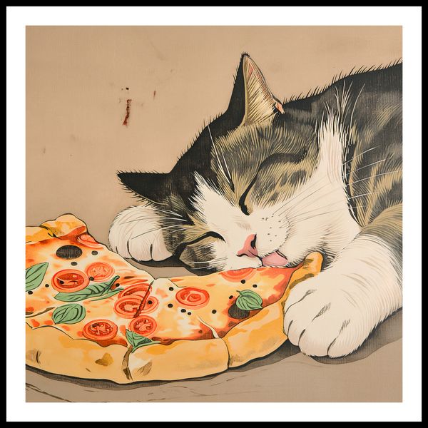 Plakat 90x90cm Pizza Dla Kota zdjęcie 3