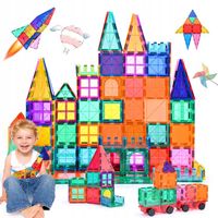 DUŻE KLOCKI MAGNETYCZNE 3D KONSTRUKCYJNE MAGNETIC TILES 100 EL EDUKACJA