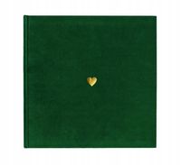 KSIĘGA GOŚCI WELUR zieleń ślub wesele Album Welurowy ZŁOTE SERDUSZKO