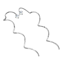 SREBRNE KOLCZYKI PRZECIĄGANE PRZEZ UCHO Z CYRKONIAMI PRÓBA SREBRA 925