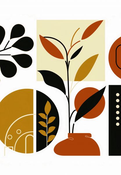 Plakat 68x98cm Kolaż Botaniczny zdjęcie 1