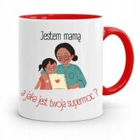 Kubek Czerwony Prezent Dla Mamy Matki Jestem Mamą Z Nadrukiem Ze Zdjęciem