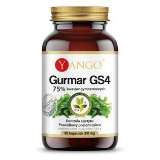 Gurmar GS4 - 75% kwasów gymnemowych - 60 kaps. Yango