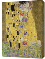 Obraz 50x70cm Pocałunek, Gustaw Klimt Vintage do Salonu