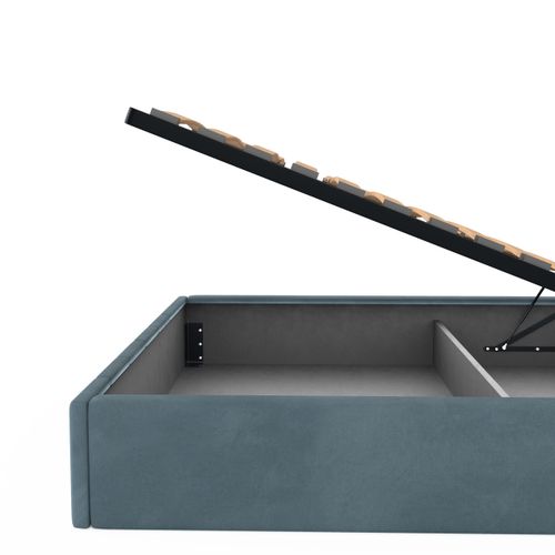 ŁÓŻKO TAPICEROWANE DO SYPIALNI 140x200 ŁÓŻKO PREMIUM Z POJEMNIKIEM MORSKIE na Arena.pl