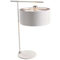 LAMPKA stołowa BALANCE BALANCE-TL-WPN Elstead metalowa LAMPA stojąca na biurko biała polerowany nikiel