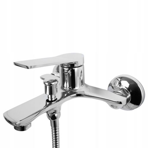 Bateria wannowa ścienna z prysznicem chrom srebrna słuchawka z wężem YOKA na Arena.pl