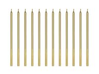 Świeczki na tort złote, 12 szt.