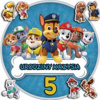 OPŁATEK NA TORT 30CM - PSI PATROL DRUŻYNA + IMIĘ + GRATIS! 24CM 26CM