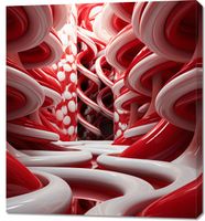 Obraz 90x100cm Czerwone Wiry