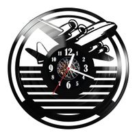 Zegar ścienny z płyty winylowej Samolot 206.14