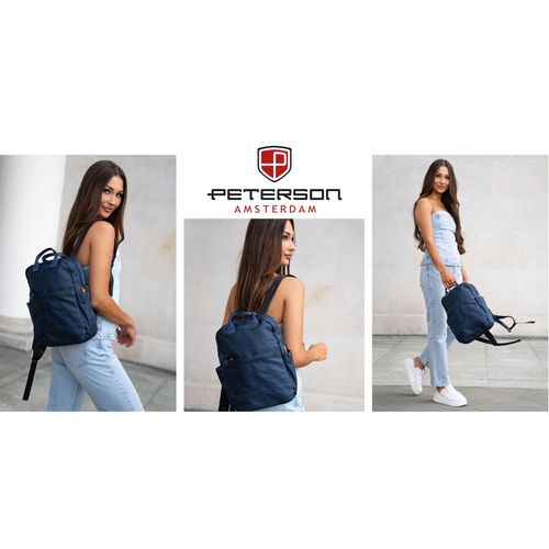 granatowy, nylonowy plecak damski na regulowanych szelkach na Arena.pl