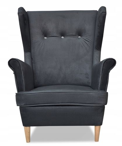 Fotel uszak ARI z podnóżkiem skandynawski  grafit hydrofob na Arena.pl