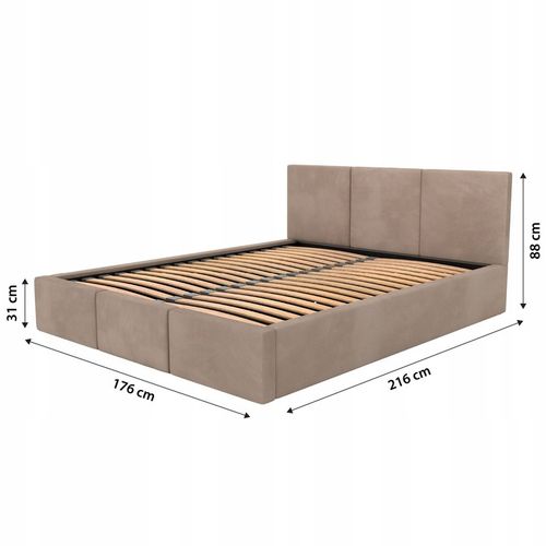 ŁÓŻKO TAPICEROWANE DO SYPIALNI 160x200 ŁÓŻKO PODWÓJNE Z POJEMNIKIEM na Arena.pl