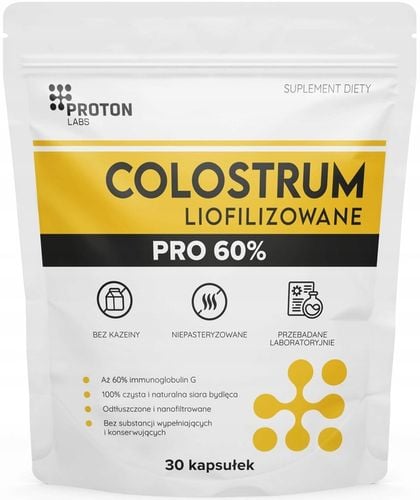 Proton Labs COLOSTRUM PRO 60% IG PREMIUM NAJMOCNIEJSZE 30kaps LIOFILIZOWANE na Arena.pl