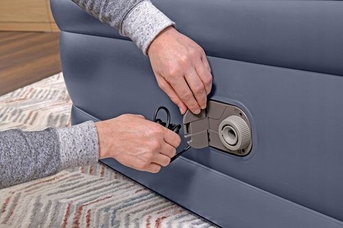 Dmuchany dla 2 osób dwuosobowy wysoki 200x150 wbudowaną pompką elektryczną na Arena.pl