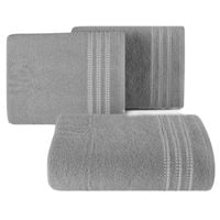 Ręcznik SEBA 70x140 cm srebrny bordiura pasy bawełna 480 g/m²