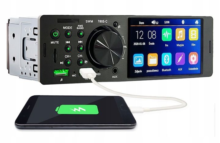 RADIO SAMOCHODOWE 1DIN EKRAN 4,1" USB BLUETOOTH SD zdjęcie 15
