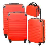 Zestaw walizek duża średnia kabinowa mała na kółkach 4w1 CONSEÉ czerwony