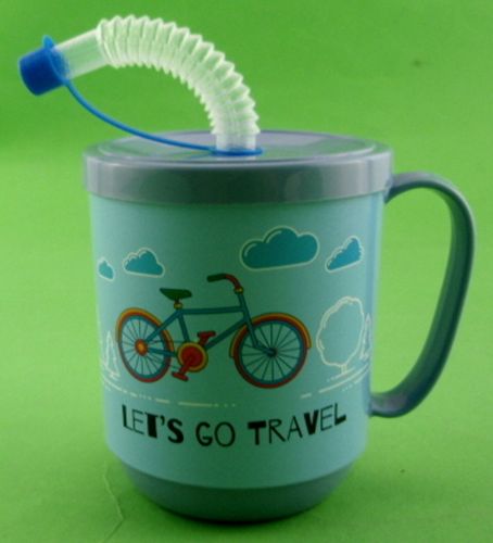 KUBEK Z UCHEM SŁOMKĄ RURKĄ DO NAPOJÓW SOKÓW Z POKRYWKĄ na Arena.pl