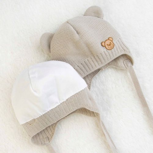 Czapka CZAPECZKA NIEMOWLĘCA dla niemowlaka Z USZAMI wiosna jesień 38-40 na Arena.pl