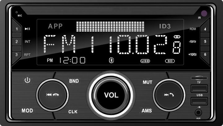 RADIO SAMOCHODOWE 2-DIN BLUETOOTH USB SD RDS LCD RGB MIKROFON PILOT zdjęcie 13