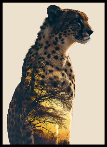 Plakat 39,5x55cm Gepard Duch Sawanny na Arena.pl